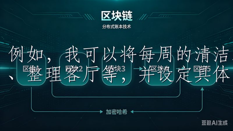 例如，我可以将每周的清洁工作分解成多个小任务，如清洁厨房、整理客厅等，并设定具体的完成时间。